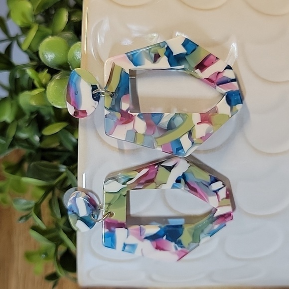 Lilly Mosaic Style Drop Earrings - Picture 1 of 6